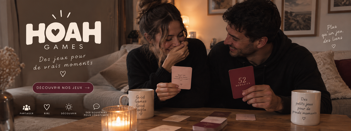 Hoah Games - bannière couple partageant un moment de jeu