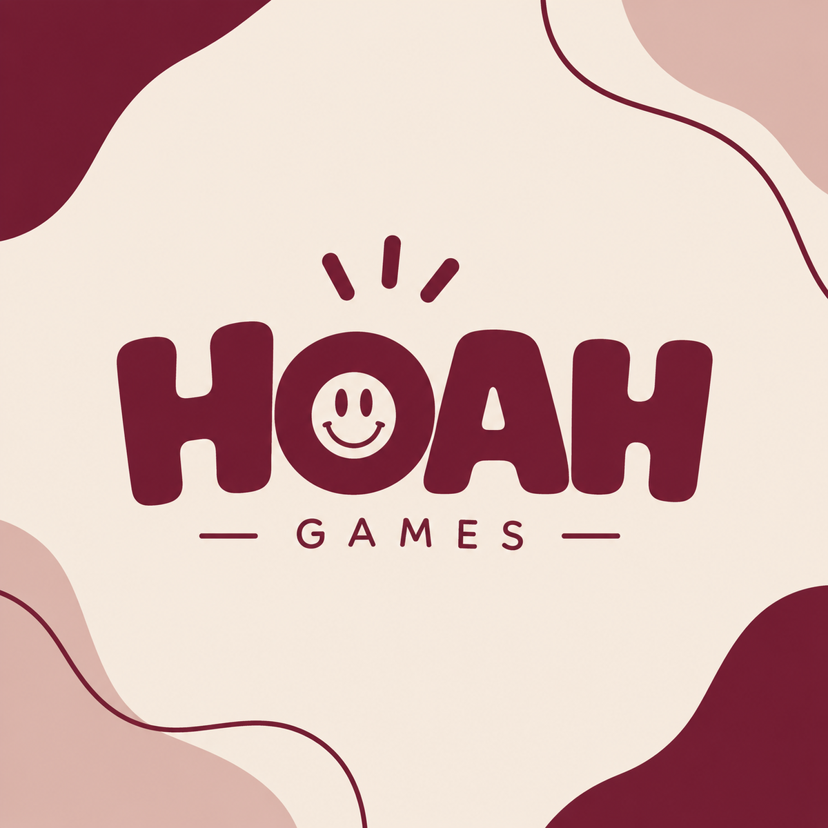 Hoah Games - visuel de marque rétro crème et bordeaux